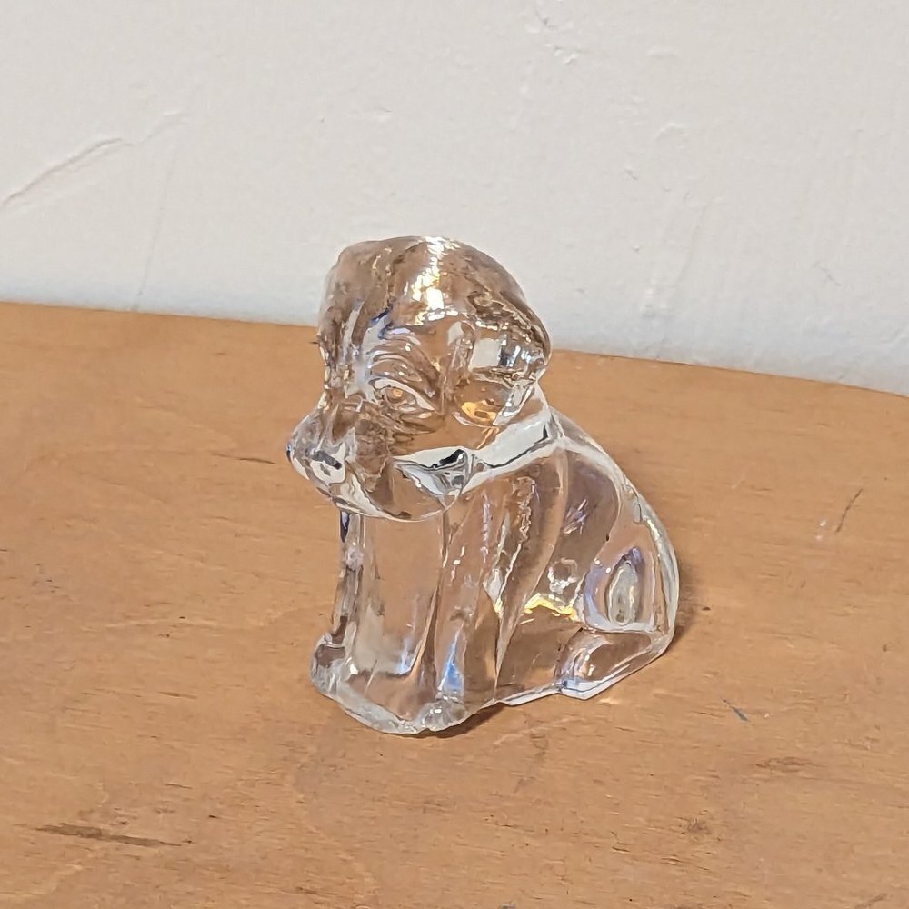 Federal Glass Dog Depression Glass 1940s Figural Vintage Candy Container Hollow